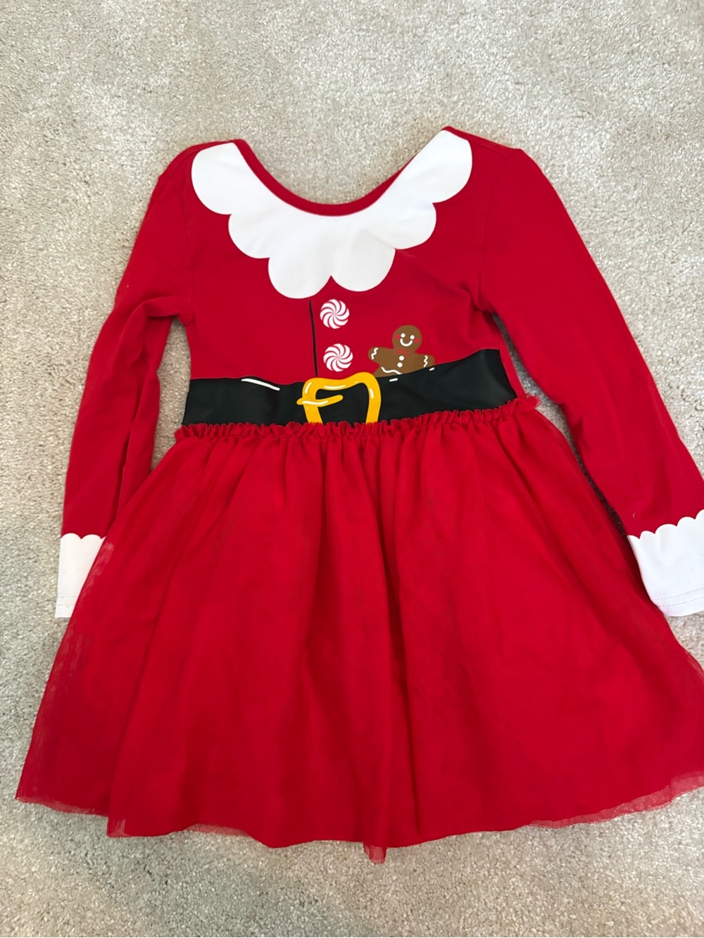 Old Navy Red Girls' Christmas Belted Santa-Inspired Dress